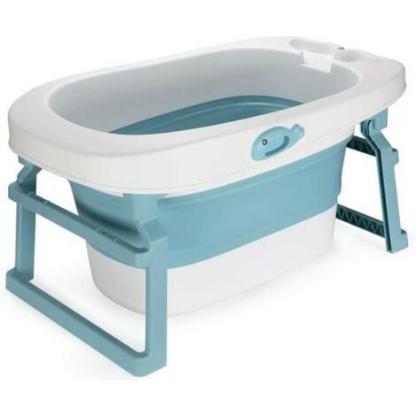 Babybadewanne Babywanne Baby Kunststoff Blau 3 in 1 erweiterbare faltbar