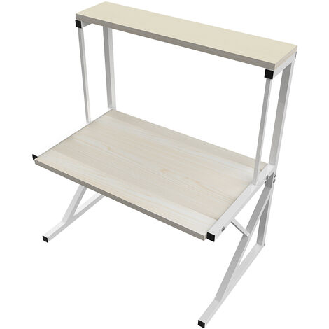 Küchenregal, Standregal Mikrowellenregal mit 2 Ablagen, Industrie-Design, für Mikrowelle, Kochutensilien, Gewürze 655430cm Weiß