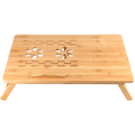 Faltbarer Laptop-Schreibtisch Bambus Getränkehalter Laptop-Ständer Tragbares verstellbares Schlafsofa 663530cm