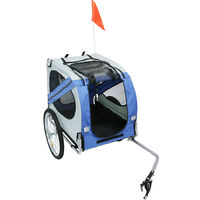 Haloyo faltbarer Hundefahrradanhänger, Haustierwagen, Fahrrad, 137 x 73 x 90 cm, Rotschwarz, Blaugrau