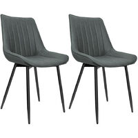 Set mit 2 Haloyo® Schminktisch Stuhl Sitzfläche,Metallbeine,Polyester Stuhl,dunkelgrau