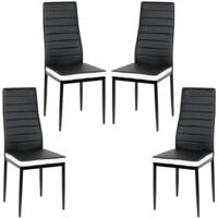 4tlg set Esszimmerstühle Stuhl Küchenstuhl Esszimmerstuhl Wohnzimmerstühle Schwarz-Weiß
