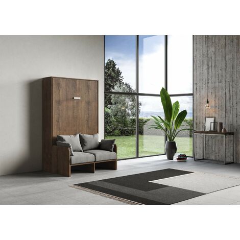 Composition armoire lit escamotable smart-v2 gris mat couchage 140