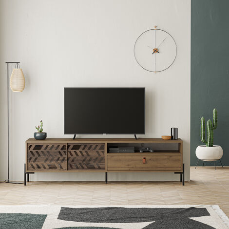 Decortie Dionysos Modern TV Stand Multimedia Centre TV Unit With Storage Cabinet 170cm - Oak Effect (1/5)