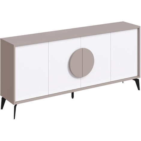 Decortie Gora Console Sideboard Display Unit 180Cm - Mocha Grey / White