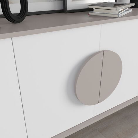 Decortie Gora Console Sideboard Display Unit 180Cm - Mocha Grey / White