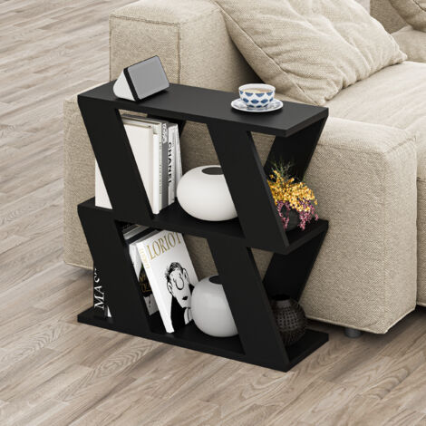 Decortie Lazena Modern Side End Coffee Table Multipurpose H 55.4cm 3 Tier - Black Bute