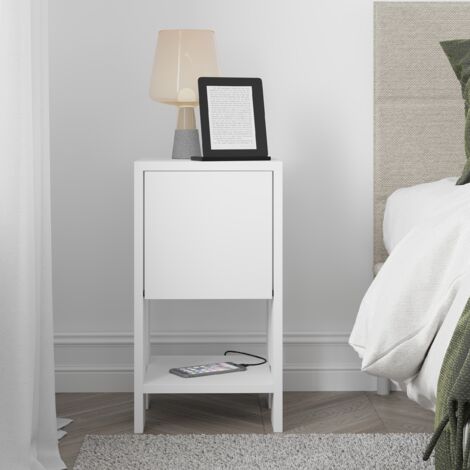 Decortie Ema Modern Bedside Table White 30cm Width Bedroom Furniture (1/5)