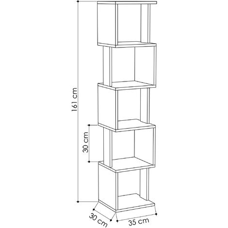 Decortie Piri Modern Bookcase Display Unit Tall 161cm - Ancient White ...