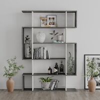 Mito Modern Bookcase Display Unit Retro Grey Ancient White Tall 161cm