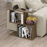 Decortie Homemania Modern Side End Coffee Table Multipurpose H 60cm 5 Tier - Dark Oak Effect