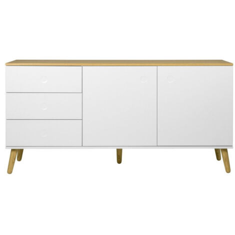 Buffet 2 portes/3tiroirs CASPER blanc (1/5)