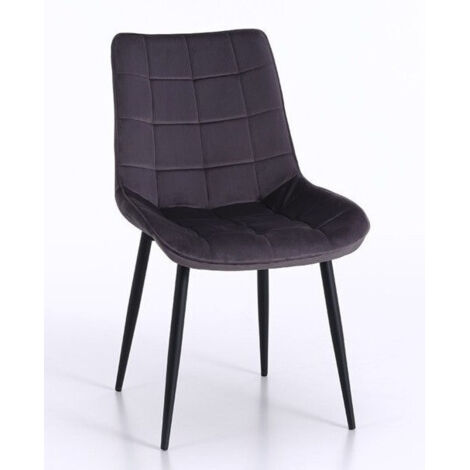 Set de 4 Chaises CHARLOTTE gris foncé (1/5)
