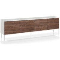 Buffet 4 portes MAINZ-S blanc/noyer