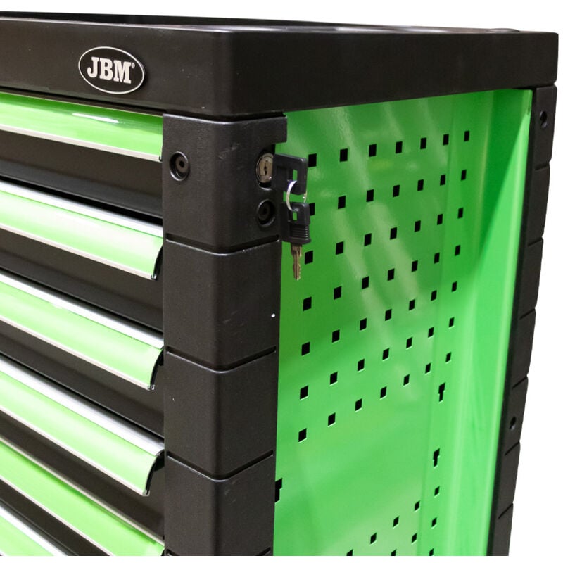 JBM 54006 Cassettiera verde a 7 cassetti senza utensili