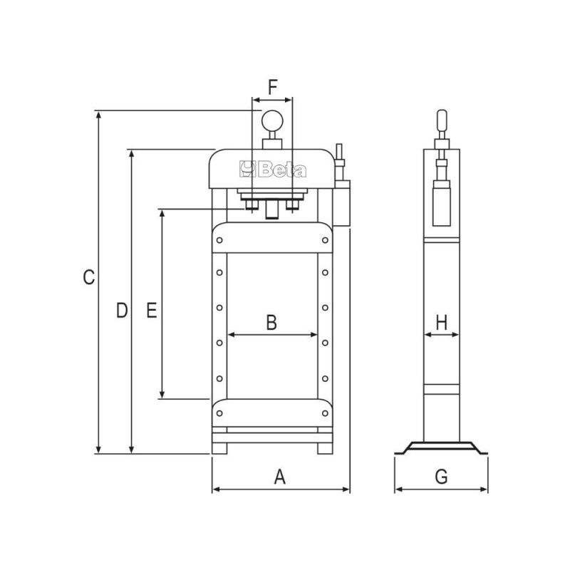 Pressa idraulica Fervi P001/75 manuale e pneumatica portata 75t [P001/75]