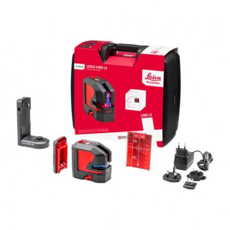 Leica Lino L2 Livella laser a 2 linee rosse 25 m con batteria