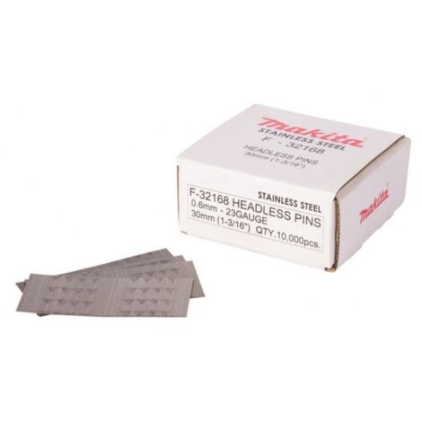 Makita F-32168 Spilli 0,6x30 mm 23 Gauge in acciaio Inox 10.000 Pz.