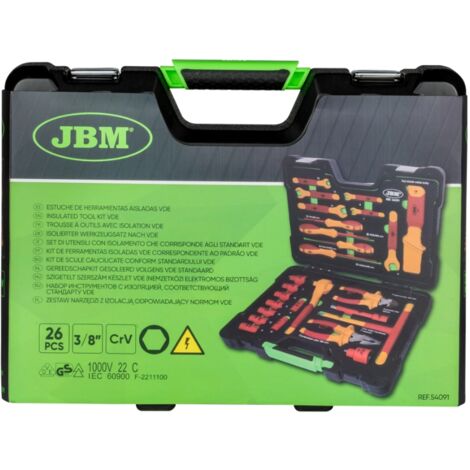 JBM 54091 Valigetta portautensili con attrezzi isolati 26 Pz.