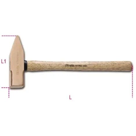 Martello Con Testa Tonda Piana E Penna Sferica Manico In Legno 1351 - Foto 2