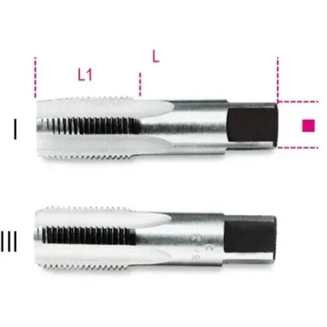 Maschi A Mano Per Filettatura Gas - Set 2 Pezzi In Acciaio Al Cromo, Misura 3/8'' - Foto 5