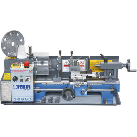 Fervi 0716S Tornio parallelo da banco 170 mm con avanzamento automatico
