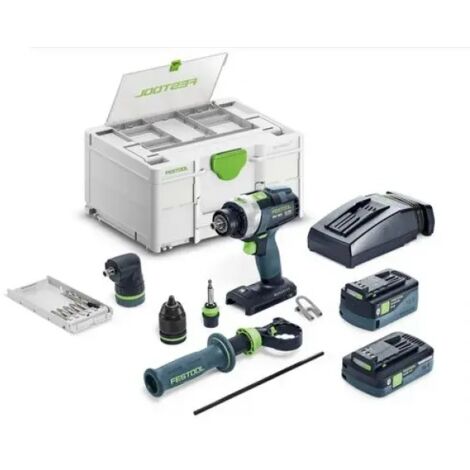 Festool Trapano avvitatore con percussione a batteria TPC 18/4 5,0/4,0 I-Set QUADRIVE - 577621