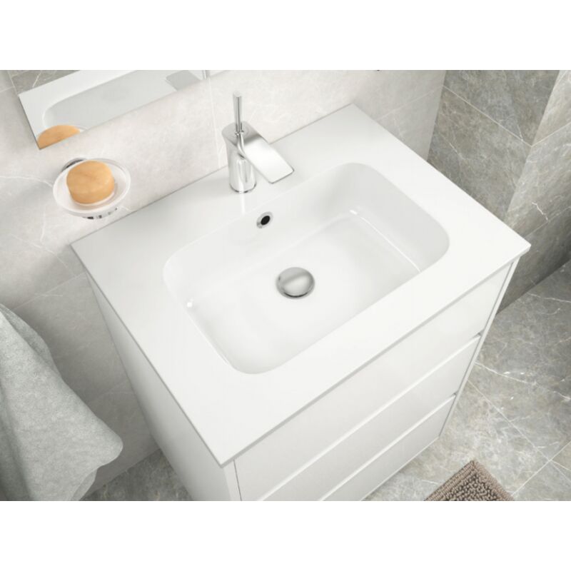 Mobile bagno bianco lucido L 60 cm