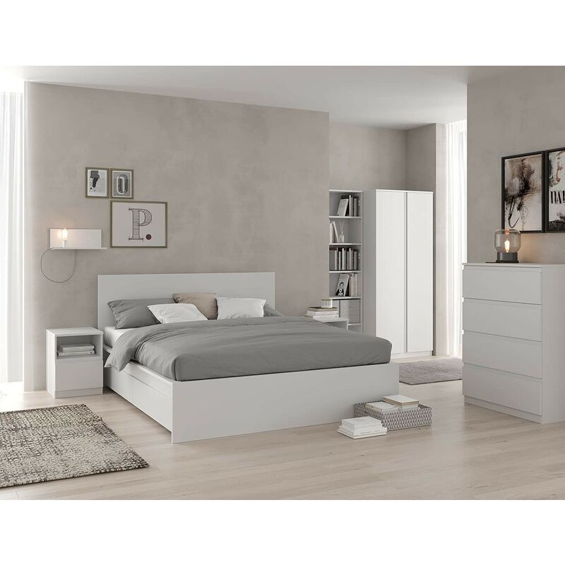 Set 2 cassettoni sottoletto 100,5x68 cm Bianco opaco serie Helsinki Bianco