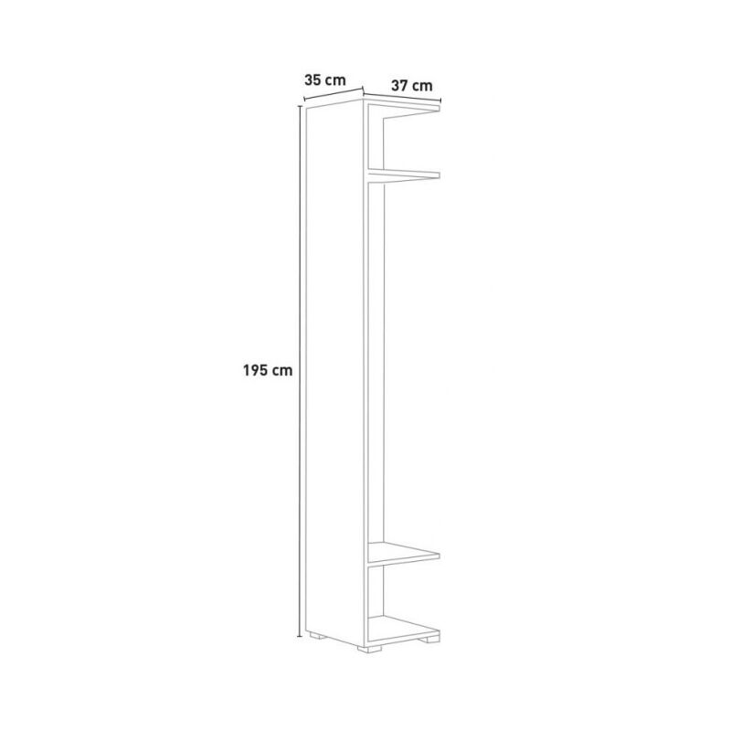 COLONNA APPENDIABITI IN LEGNO OLMO CON SPECCHIO