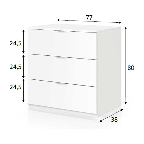 Comò cm 114x51h.95 tre cassetti bianco opaco nuovo art.734 consegna  gratuita