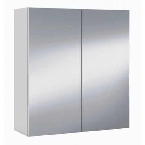 Pensile specchiera 60x21x65 cm bianco lucido con due ante - Bergamo