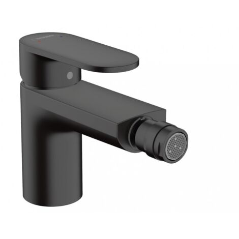 hansgrohe Vernis Blend - Rubinetto per bidet con scarico, Miscelatore monocomando risparmio idrico (EcoSmart) con altezza bocca 80 mm, nero opaco, 71210670