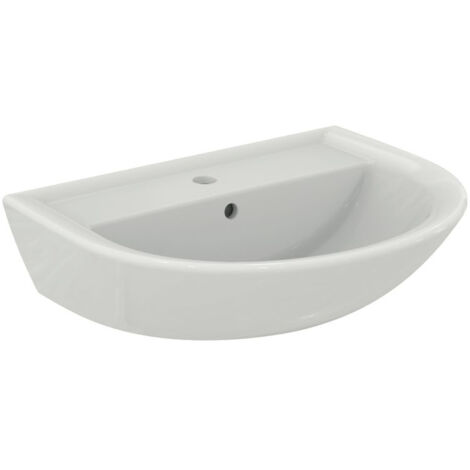 Lavabo 60x47 cm in ceramica bianco lucido - Ideal Standard Eurovit - Senza colonna - Accessorio: Senza colonna
