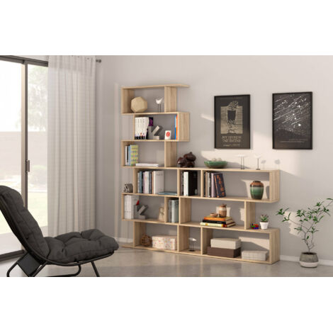 Libreria 80x25x192 rovere canadese con sei ripiani - Minore