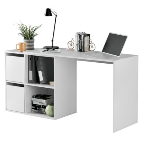 Scrivania multiposizione 120x77 cm con 2 ante in finitura bianco opaco - Los Angeles