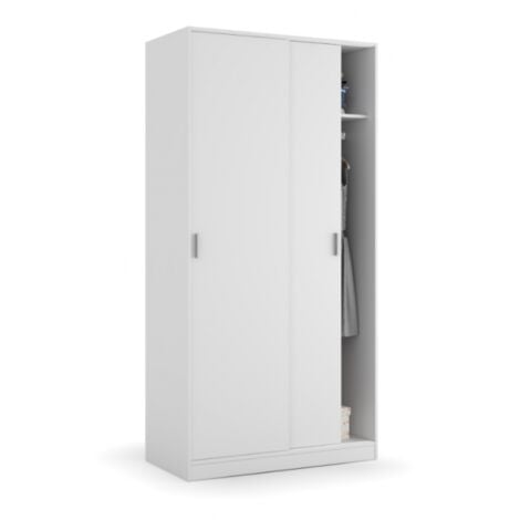 Armadio 100x50x200h cm con 2 ante e 1 ripiano bianco opaco - Sofora