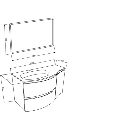 Mobile bagno sospeso 80 cm in legno bianco lucido e top rovere - Civo