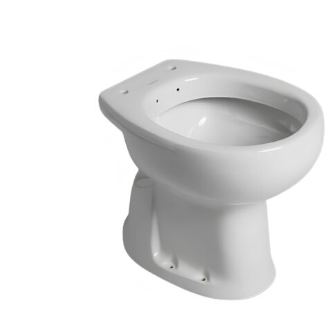 Vaso pavimento H47.5 senza foro in ceramica bianco lucido - Sanitosco Polifemo - Con sedile con apertura frontale
