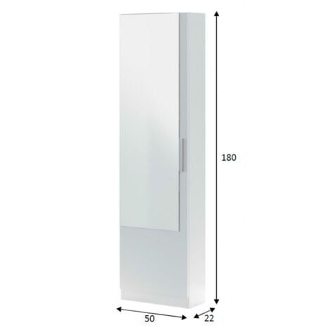 Scarpiera con anta a specchio 180 cm bianco opaco - Irlanda