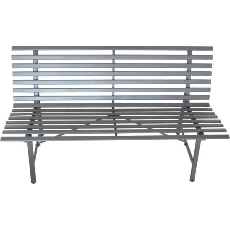 Panchina 3 posti 129x64x80 cm in metallo verniciato a polvere grigio - Calabria