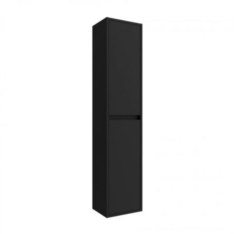 Mobile bagno sospeso in legno nero satinato da 140 cm con lavabo a incasso - Nova - 140 cm Standard