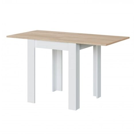 Tavolo allungabile 67 x 67 cm bianco opaco e rovere - Creta