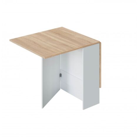 Tavolo multiposizione allungabile 77 x 31 cm bianco opaco e rovere - Capri