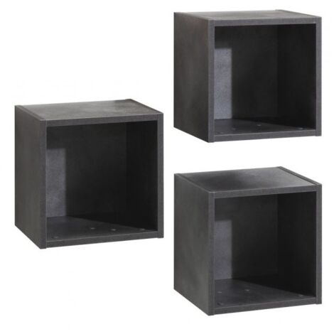 Set 3 pensili a cubo 35 cm reversibili a giorno finitura cemento Cemento