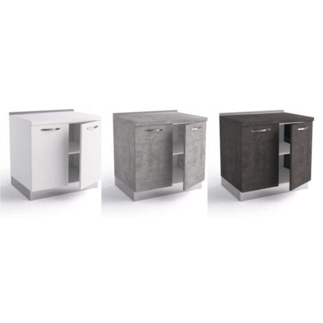 Base cucina 80x60x84 cm in legno bianco opaco con due ante - Massa