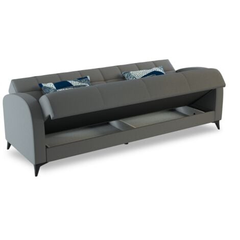 Divano letto tre posti 204x85 cm colore grigio - Bolsena