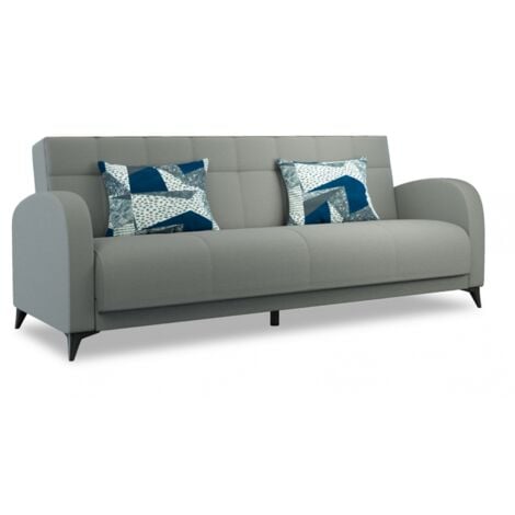 Divano letto tre posti 204x85 cm colore grigio - Bolsena