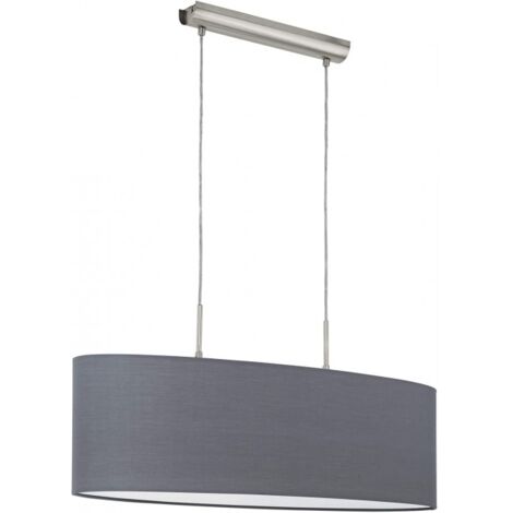 Lampadario a sospensione 75x22x110 cm grigio e nickel opaco con filo - Eglo Pasteri (1/5)