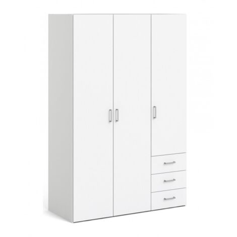 DEKIT GRUPO RIMOBEL MEK – Letto Estraibile Con Tre Cassetti, Bianco, 60x195x97 Cm, Con Ruote, Senza Materasso